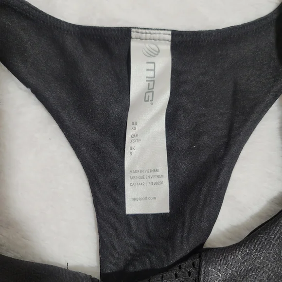MPG pad sport bralette bra racerback black breathable XS New - Picture 7 of 7